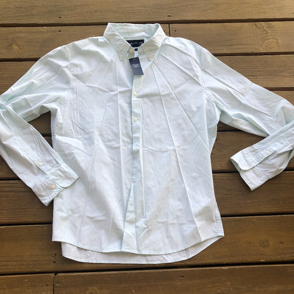 NWT Abercrombie & Fitch Mint Super Slim Button-Up Shirt